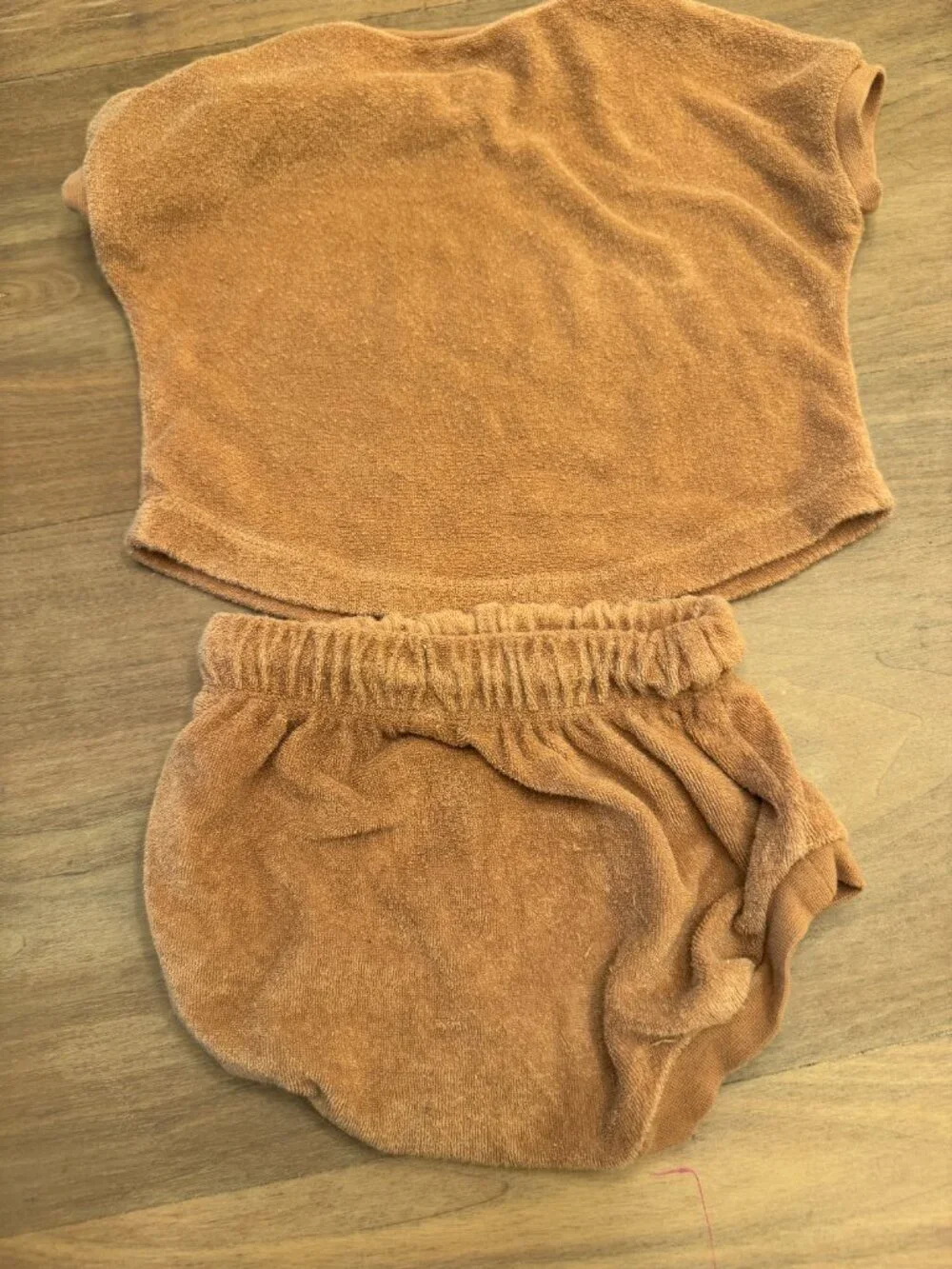 Quincy Mae Terry Cloth Top & Bloomer Set Clay 6-12M Boho